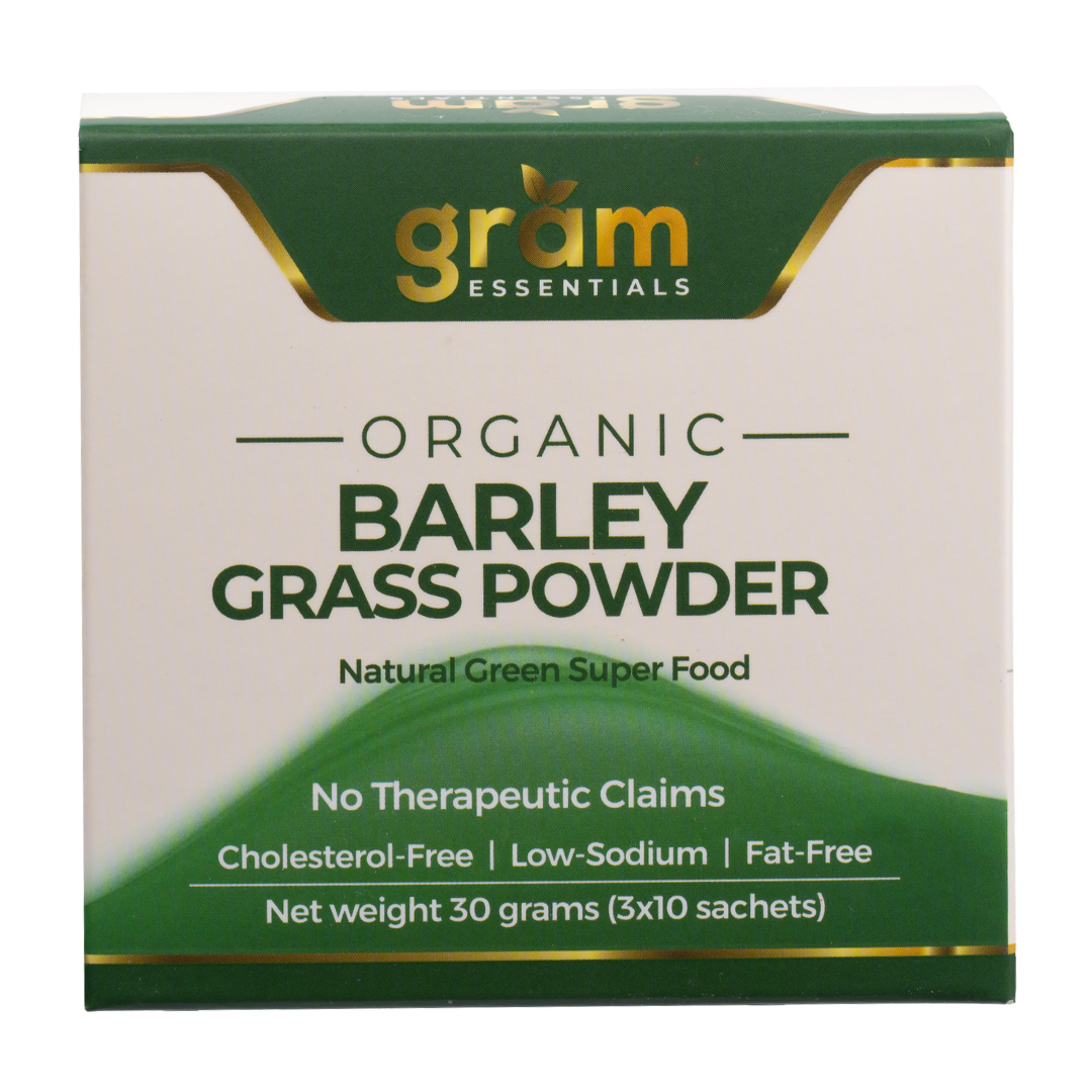 Organic Barley Grass Powder Box (3 grams x 10 sachets) – GRAM Essentials