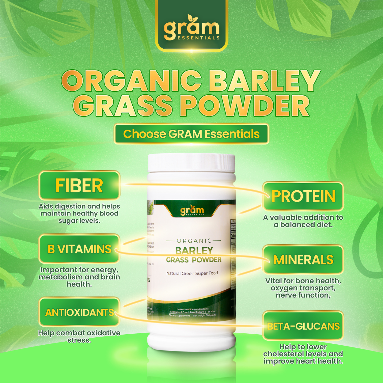 Organic Barley Grass Powder Jar